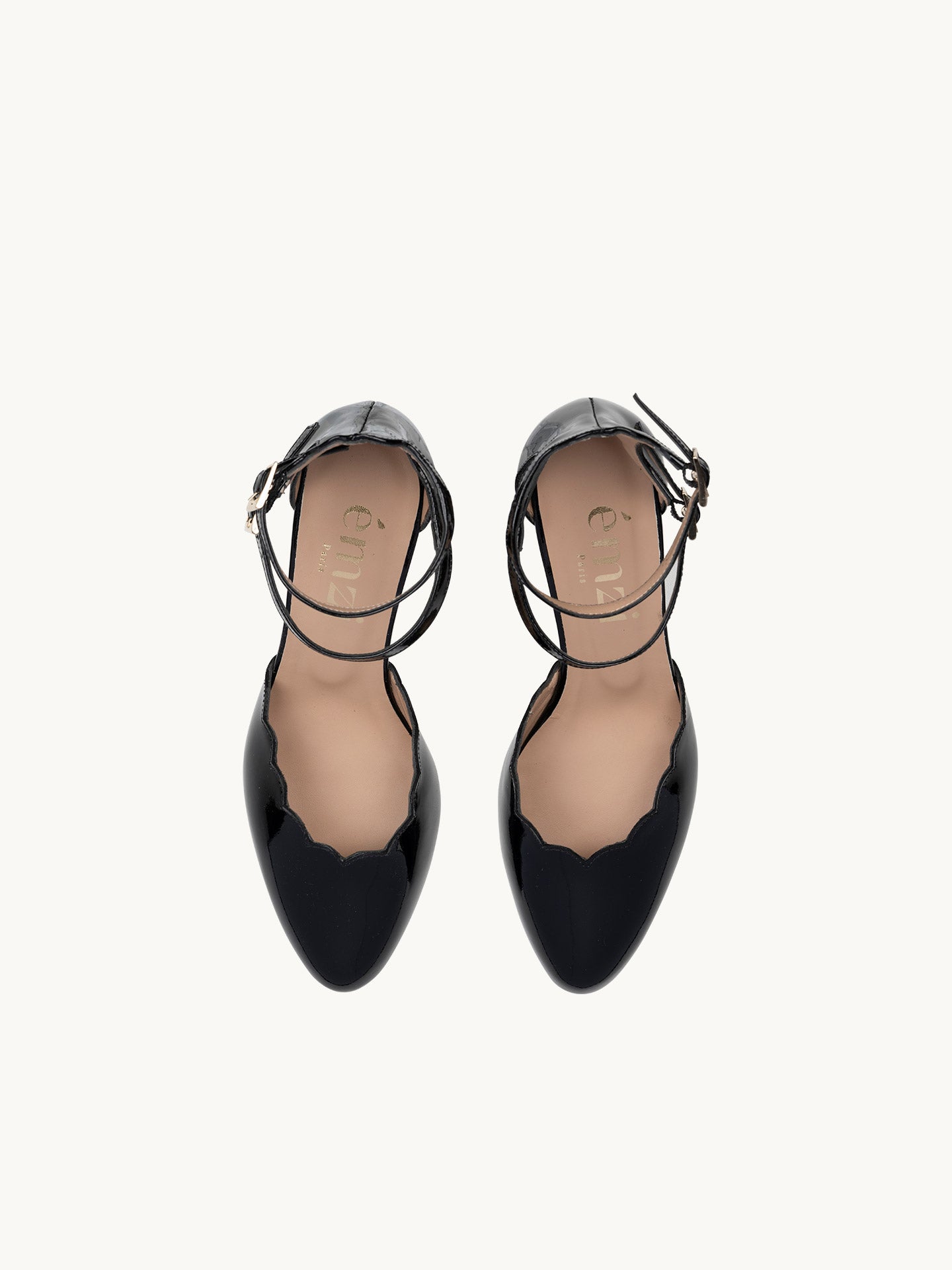 Black Mary Janes In Spanish Smooth Leather For Women - Heel 6.5 cm - Flavie Black - Top View Packshot