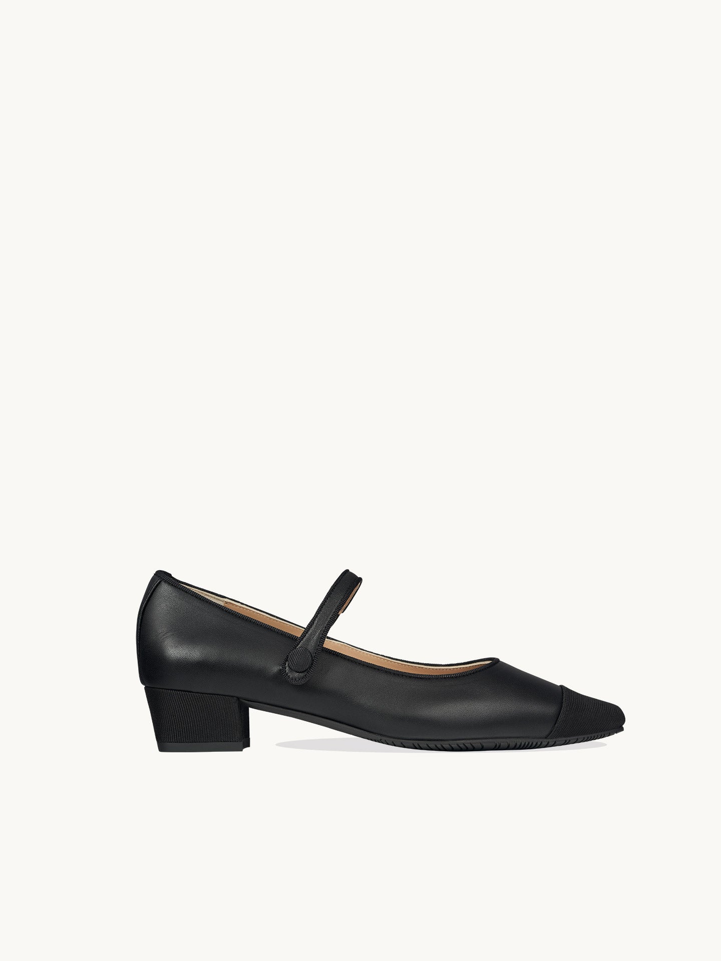 Black Pointed-Toe Mary Janes In Spanish Nappa Leather For Women - Heel 2.5 cm - Bambie Classic Black - Profile Packshot