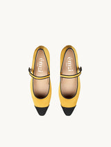 Ballerines pointues - Babies pointues Noires Satin Espagne Femme - Talon 2.5 cm - Bambie Satin Royal - Packshot Dessus