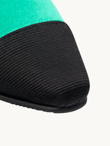 Ballerines pointues - Babies pointues Vertes Satin d'Espagne Femme - Talon 2.5 cm - Bambie Satin Green - Détail Finition