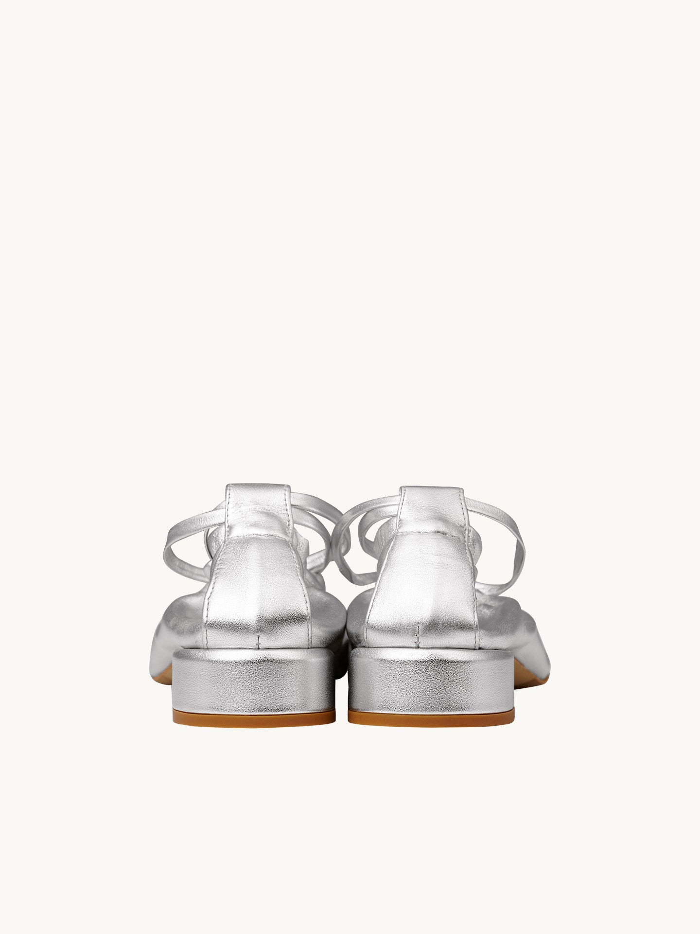 Ballerines Argentées Cuir Métallisé d'Italie Femme - Talon 2.5 cm - Benni Silver - Packshot Arrière