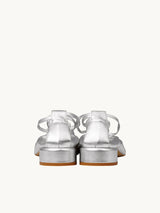 Ballerines Argentées Cuir Métallisé d'Italie Femme - Talon 2.5 cm - Benni Silver - Packshot Arrière
