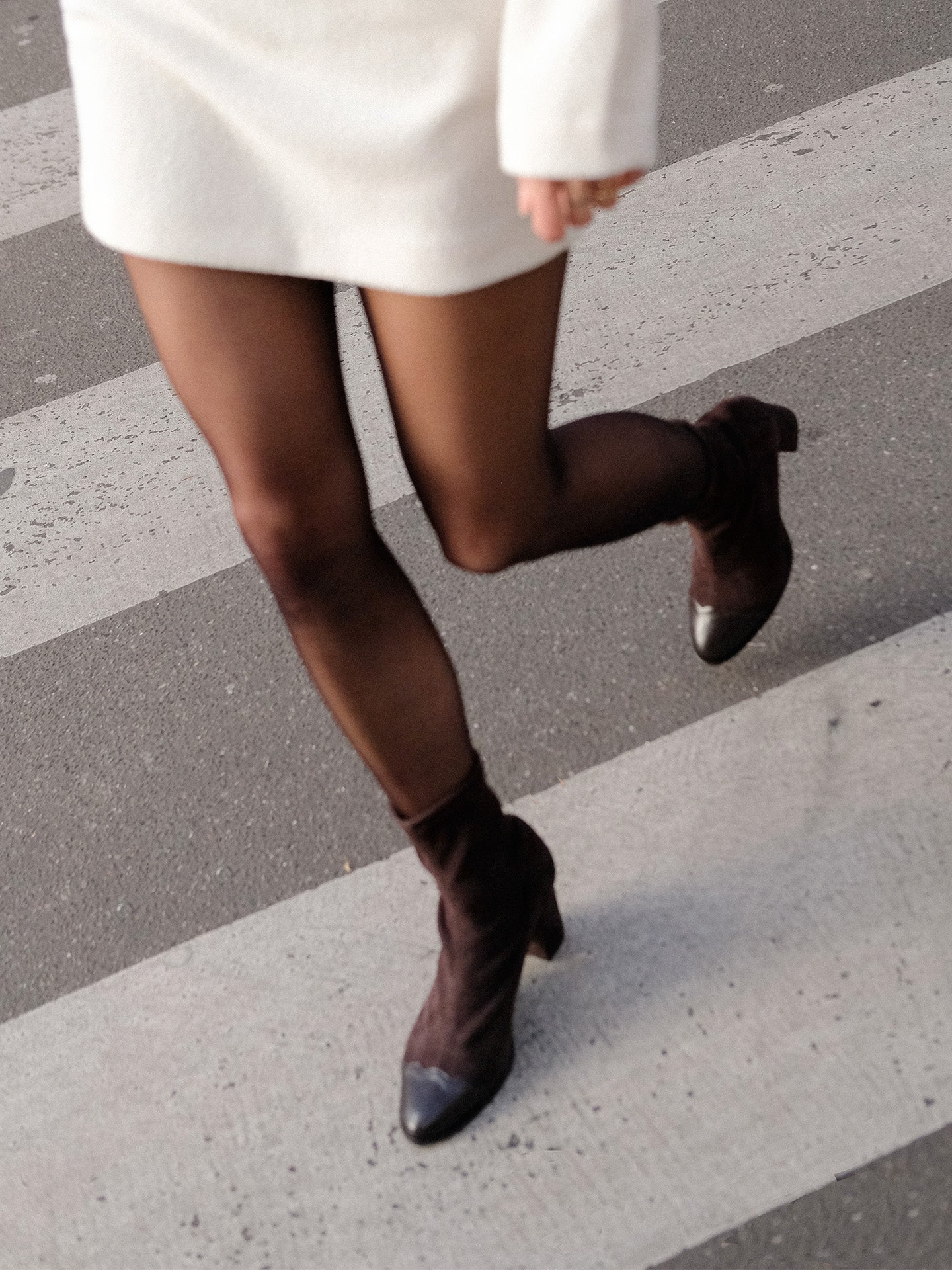 Bottines Marron Daim Espagne Femme - Talon 6 cm - Felice Stretch Brown - Portées En Marche
