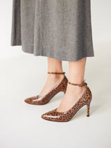 Escarpins Léopard Cuir verni Espagne Femme - Talon 7 cm - Iva Leopard - Portées Gros Plan