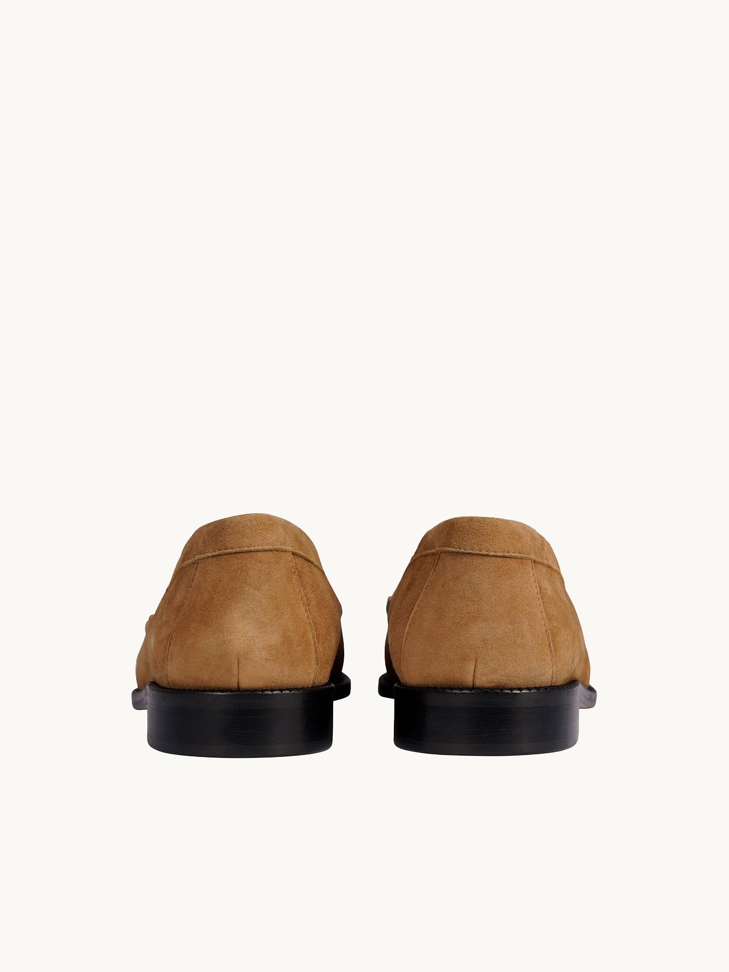 Brown Loafers In Italian Suede For Women - Heel 2.5 cm - Lissa Camel - Back View Packshot