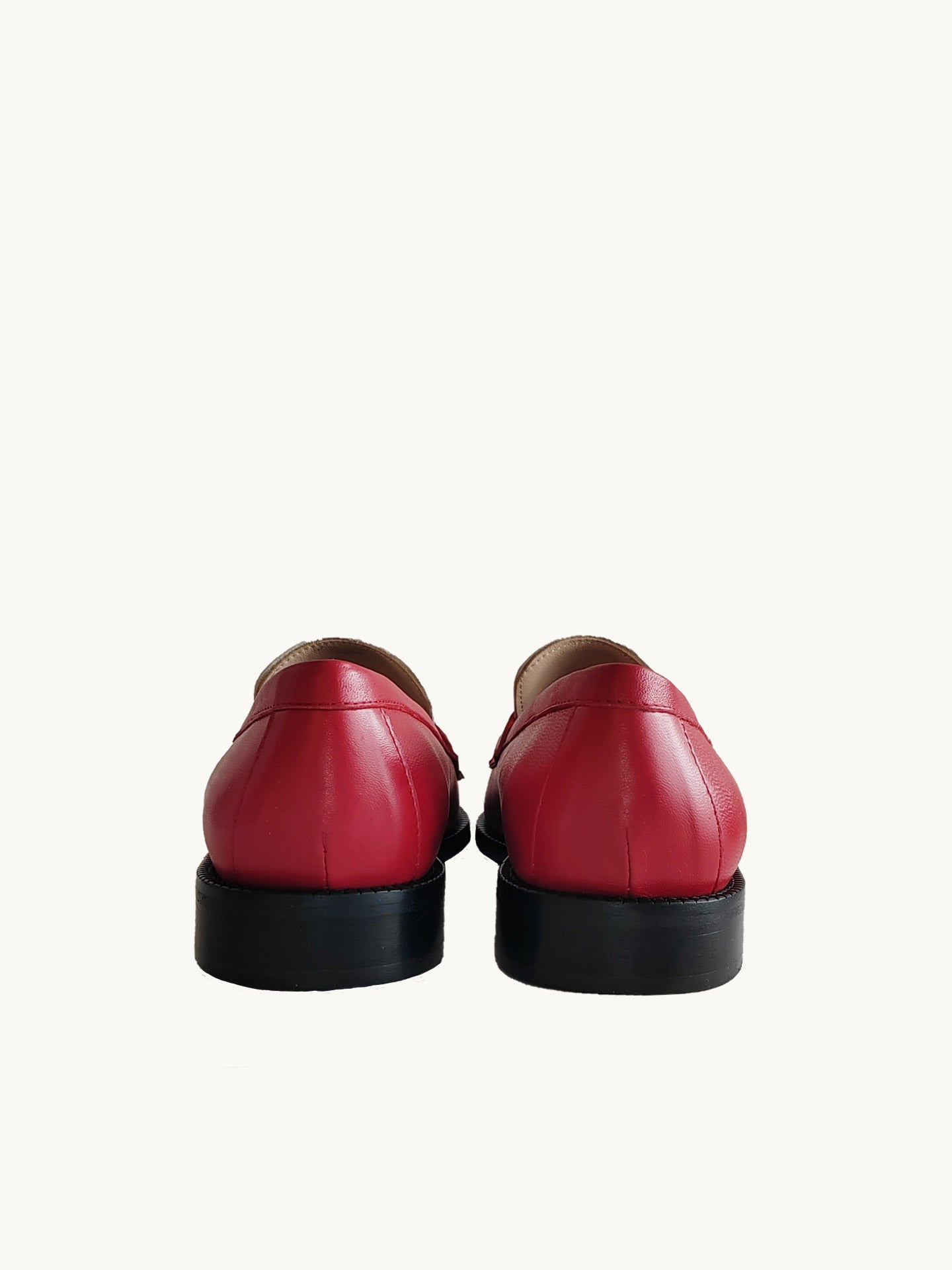 Red Loafers In Italian Nappa Leather For Women - Heel 2.5 cm - Lissa Multi Red - Back View Packshot