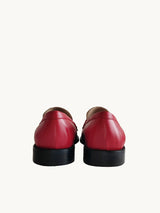 Red Loafers In Italian Nappa Leather For Women - Heel 2.5 cm - Lissa Multi Red - Back View Packshot