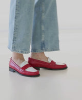 Mocassins Rouges Cuir nappa Italien Femme - Talon 2.5 cm - Lissa Multi Red - Vidéo Portées