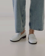 Mocassins Blancs Cuir nappa Italien Femme - Talon 2.5 cm - Lissa White - Vidéo Portées
