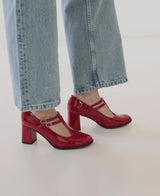 Salomés Rouges Cuir Verni Espagne Femme - Talon 6 cm - Rey Red - Vidéo Portées