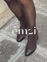 Bottines Marron Daim Espagne Femme - Talon 6 cm - Felice Stretch Brown - Vidéo Portées