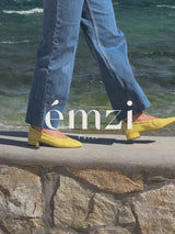 Ballerines Jaunes Cuir nappa d'Italie Femme - Talon 2.5 cm - Benni Yellow - Vidéo Portées