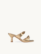 Women's sandals size 3 - 2 - 1 - Golden Sandals In Metallic Leather For Women - Heel 5.5 cm - Gigi Gold - Three-Quarter Packshot