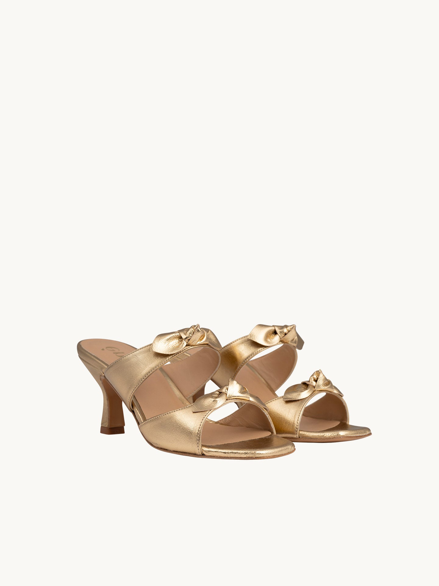 Sandales Dorées Cuir métallisé Femme - Talon 5.5 cm - Gigi Gold - Packshot Trois Quart