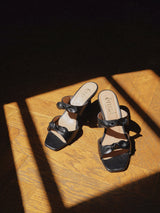 Women's sandals size 3 - 2 - 1 - Black Sandals In Nappa Leather For Women - Heel 5.5 cm - Gigi Black - Top View Packshot