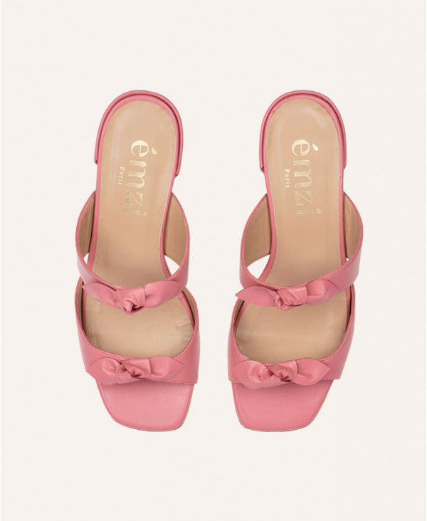 Sandales Roses Cuir nappa Femme - Talon 4.5 cm - Loulou Siena - Packshot Dessus