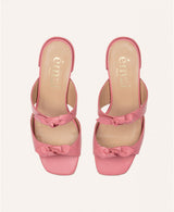 Women's sandals size 3 - 2 - 1 - Pink Sandals In Nappa Leather For Women - Heel 4.5 cm - Loulou Siena - Top View Packshot