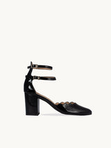 Chaussures femme élégantes et confortables - Babies Noires Cuir Lisse Espagne Femme - Talon 6.5 cm - Flavie Black - Packshot Trois Quart