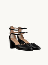 Chaussures femme élégantes et confortables - Babies Noires Cuir Lisse Espagne Femme - Talon 6.5 cm - Flavie Black - Packshot Trois Quart