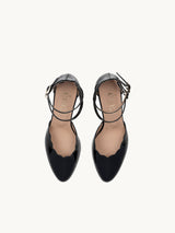 Chaussures femme élégantes et confortables - Babies Noires Cuir Lisse Espagne Femme - Talon 6.5 cm - Flavie Black - Packshot Dessus