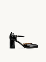 Chaussures femme élégantes et confortables - Babies Noires Cuir Verni Espagne Femme - Talon 6 cm - Florita Black - Packshot Profil
