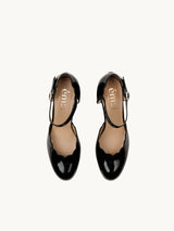 Chaussures femme élégantes et confortables - Babies Noires Cuir Verni Espagne Femme - Talon 6 cm - Florita Black - Packshot Dessus