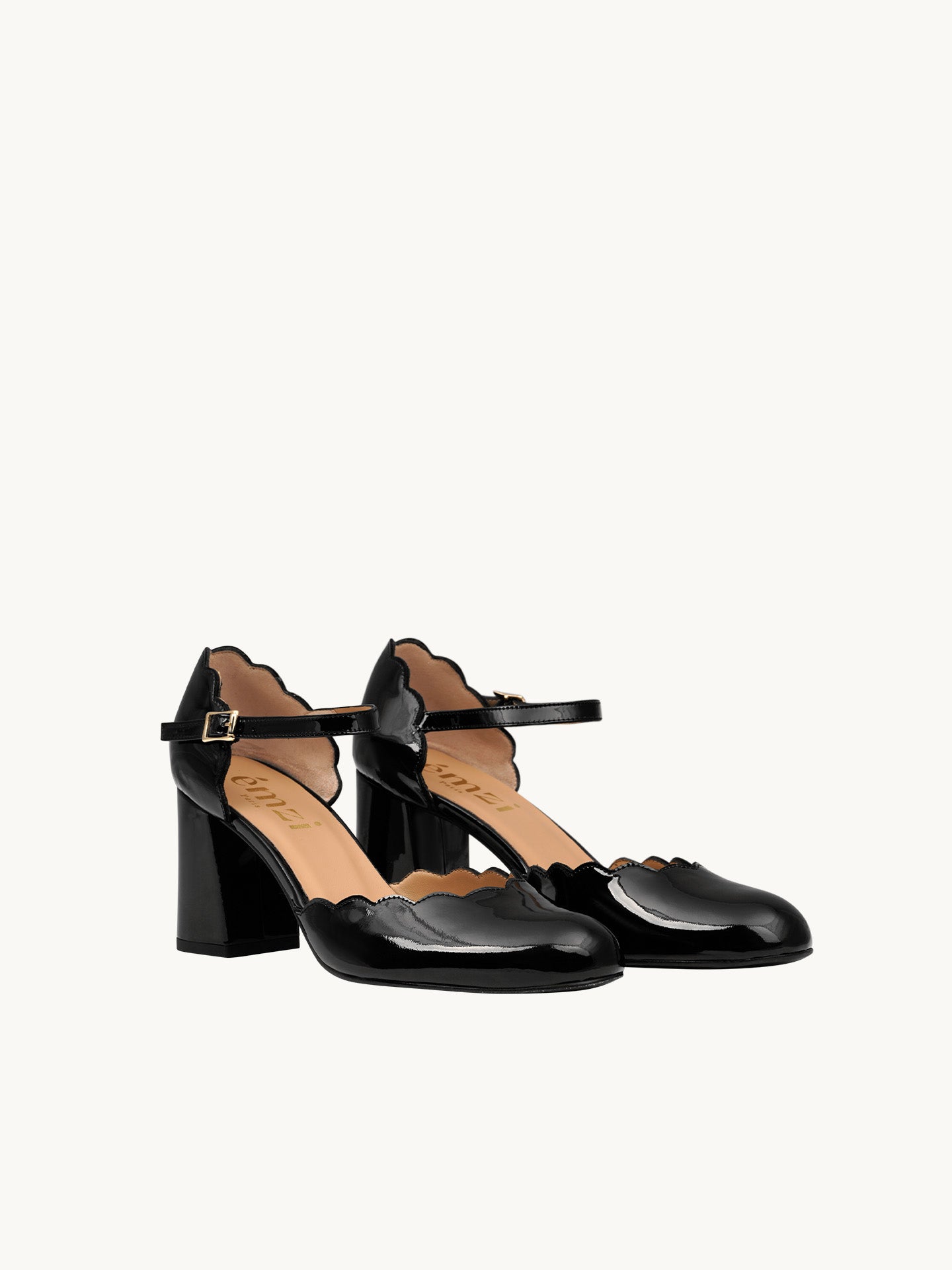 Babies Noires Cuir Verni Espagne Femme - Talon 6 cm - Florita Black - Packshot Trois Quart