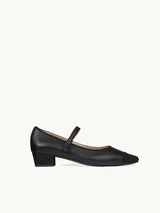 Chaussures femme élégantes et confortables - Babies pointues Noires Cuir nappa d&#39;Espagne Femme - Talon 2.5 cm - Bambie Classic Black - Packshot Profil