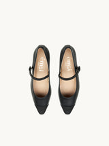 Chaussures femme élégantes et confortables - Babies pointues Noires Cuir nappa d&#39;Espagne Femme - Talon 2.5 cm - Bambie Classic Black - Packshot Dessus