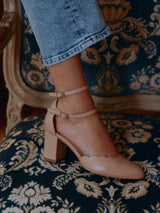 Babies Roses Cuir nappa Espagne Femme - Talon 6 cm - Flavie Dusty Rose - Portées Assise