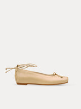Ballerines Beige Cuir nappa Italiennes Femme - Nabbi Almond - Packshot Profil