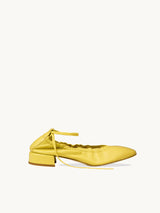 Chaussures femme élégantes et confortables - Ballerines Jaunes Cuir nappa d&#39;Italie Femme - Talon 2.5 cm - Benni Yellow - Packshot Profil