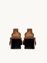Chaussures femme élégantes et confortables - Ballerines Marron Daim Italie Femme - Talon 5 cm - Perri Cc Brown - Packshot Arrière