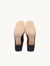 Chaussures femme élégantes et confortables - Ballerines Marron Daim Italie Femme - Talon 5 cm - Perri Cc Brown - Détail Semelle