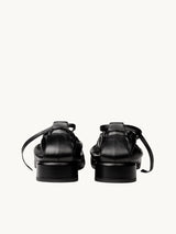 Chaussures femme élégantes et confortables - Ballerines Noires Cuir Nappa d&#39;Italie Femme - Talon 2.5 cm - Benni Black - Packshot Arrière