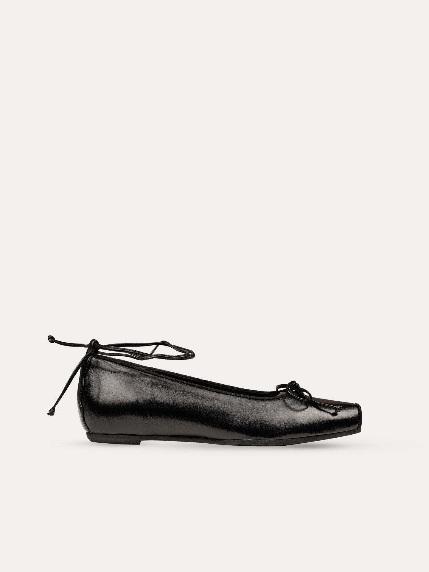 Black Ballet Flats In Italian Nappa leather For Women - Nabbi Black - Profile Packshot