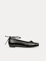 Ballerines Noires Cuir nappa Italiennes Femme - Nabbi Black - Packshot Profil