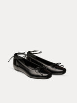 Black Ballet Flats In Italian Nappa leather For Women - Nabbi Black - Three-Quarter Packshot