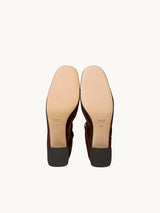 Chaussures femme élégantes et confortables - Ballerines Rouges Cuir nappa Italie Femme - Talon 5 cm - Perri Cc Burgundy - Détail Semelle