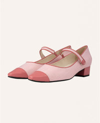 Babies espadrilles roses petit talon et bout pointu | Bambie Linen Siena | ÉMZI PARIS
