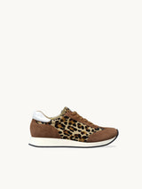 Baskets compensées Léopard Cuir lisse d'Italie Femme - Talon 4.5 cm - Nao Leopard - Packshot Profil
