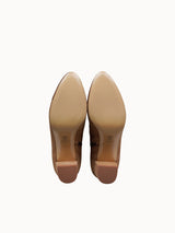 Bottes femme - Bottines Marron Cuir verni d'Espagne Femme - Talon 6 cm - Felice Camel - Détail Semelle