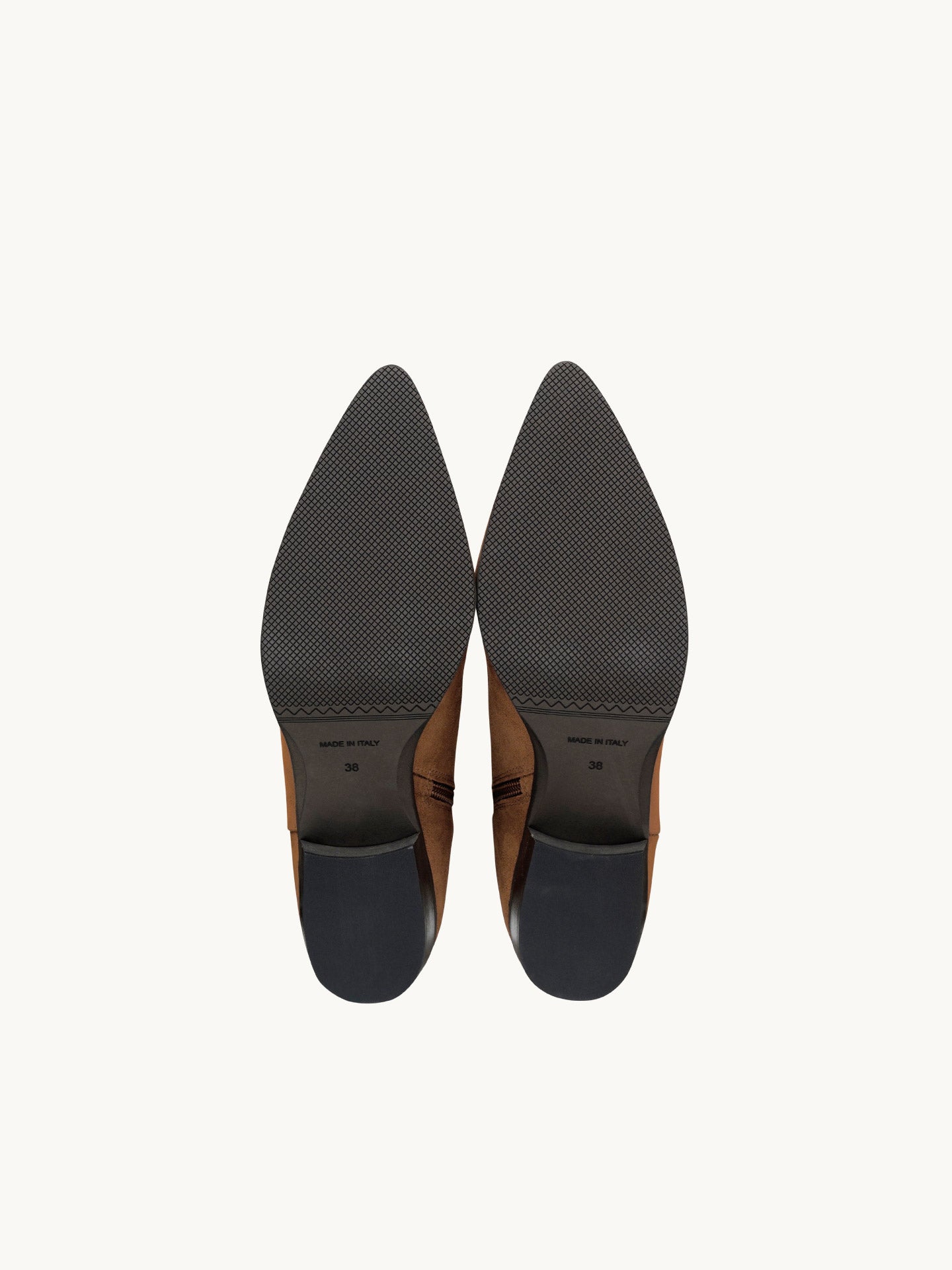 Bottines Marron Daim Italien Femme - Talon 4 cm - Anietta Cognac - Détail Semelle