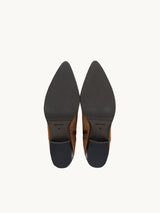 Bottes femme - Bottines Marron Daim Italien Femme - Talon 4 cm - Anietta Cognac - Détail Semelle