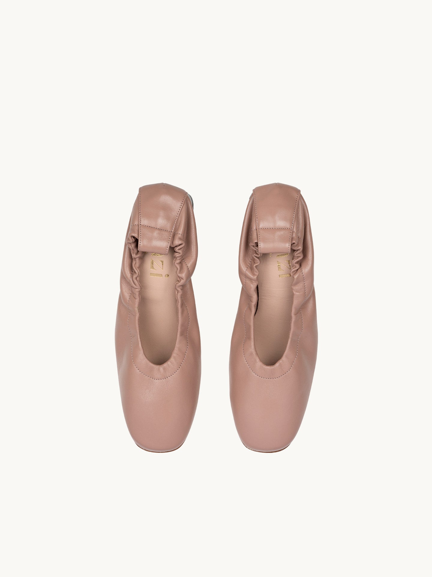 Ballerines à talon en cuir nude italien | Perri Antico | ÉMZI PARIS