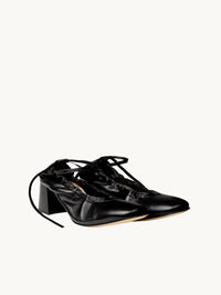 Ballerines femme - Ballerines Cuir Noir avec Talon 5cm | Perri CC Black