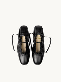 Ballerines femme - Ballerines Cuir Noir avec Talon 5cm | Perri CC Black