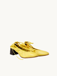 Chaussures femme élégantes et confortables - Ballerines Jaunes en Cuir avec Talon 5cm | Perri Yellow