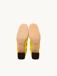 Chaussures femme élégantes et confortables - Ballerines Jaunes en Cuir avec Talon 5cm | Perri Yellow