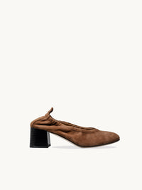 Chaussures femme élégantes et confortables - Ballerines Cuir Marron avec Talon 5cm | Perri CC Brown